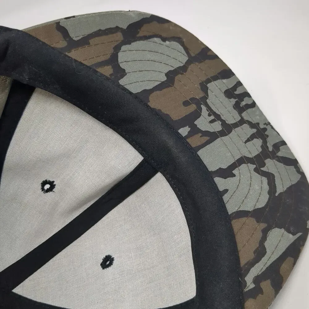 Duck Bay Snapback Brown Bark Camo Hunting Fishing Outdoor Adjustable Hat Vintage